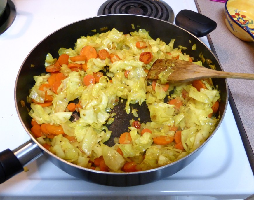 Look at how dry that skillet is! And those lovely brown marks on the carrots. Yum yum.