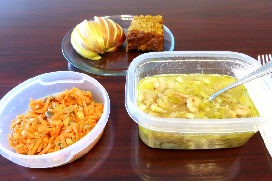 Okay, so this is my lunch of leftovers at work on Monday.  Because I didn't get pictures during our actual lunch.  Also, I ate in the conference room; that in no way resembles my actual desk.